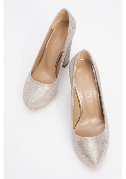 Kadın Platform Topuklu Ayakkabı Altın Çizgili indirimleri