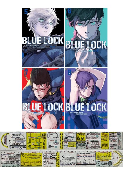 Blue Lock 5-6-7-8. Ciltler Manga Seti + Mat. Öğreten Cetvel