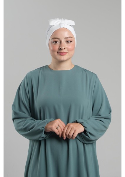 Krem Pratik Hazır Geçmeli Fiyonklu Bone Sandy Çift Taraflı Çapraz 3007B_40
