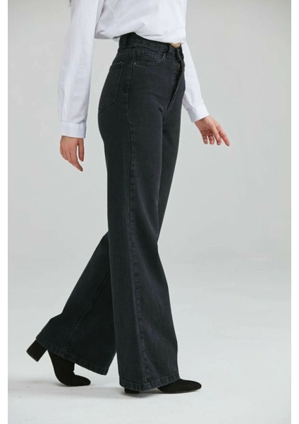 Kadın Bol Paça Elit Kesim Kot Pantolon