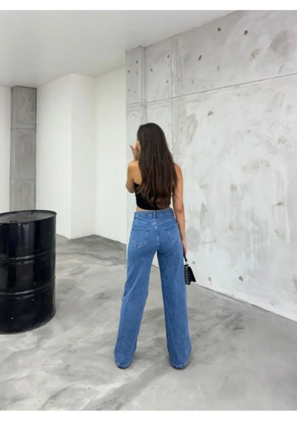 Kadın Bol Paça Elit Kesim Kot Pantolon fiyatları