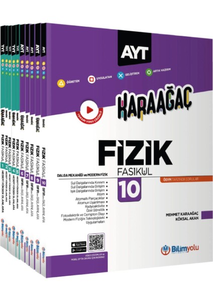 Karaağaç TYT-AYT Baştan Sona Fizik Fasikülleri Seti 10 Kitap Bir