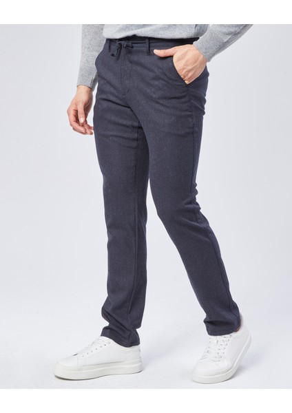 Lacivert Dokuma Jogging Fit Casual Erkek Pantolon