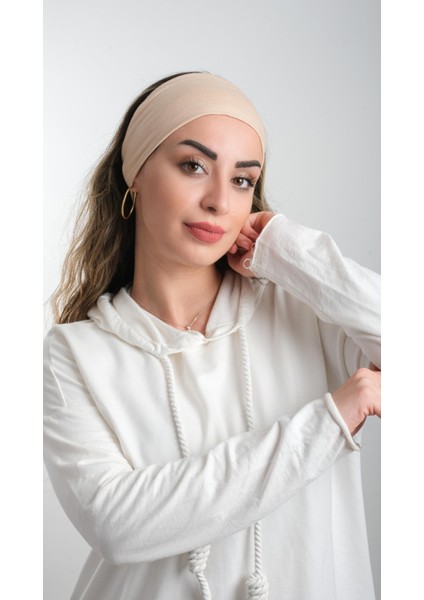 Sütlü Kahve Bandana Saç Bandı Viskon Düz 3012_26