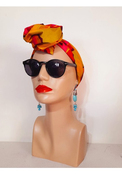Afrika Modeli Telli Bandana Saç Aksesuarı Kumaş Toka fırsatları