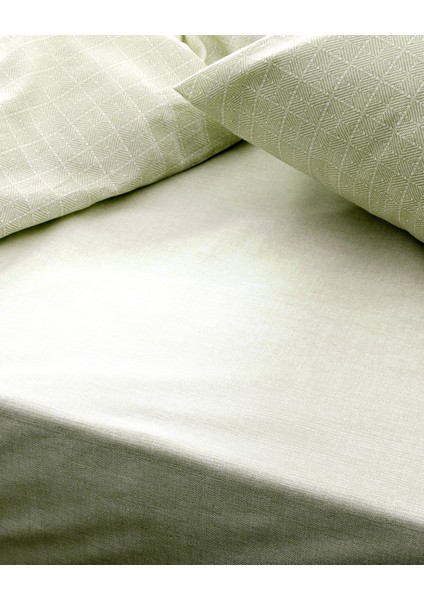 Odette King Size %100 Pamuk Ranforce Baskılı Nevresim Takımı - Haki