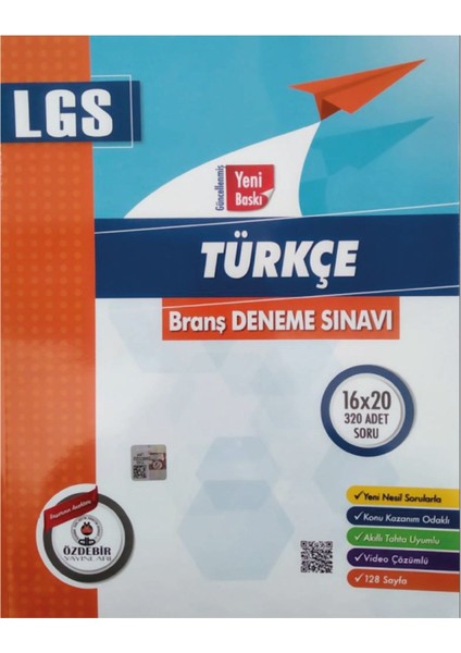 Özdebir Yayınları 8.Sınıf LGS Dört Dörtlük Branş Deneme Sınavı (H