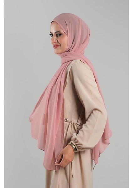 Pudra Düz Klasik Şal Şifon Dikişli 202112_06 fiyatları