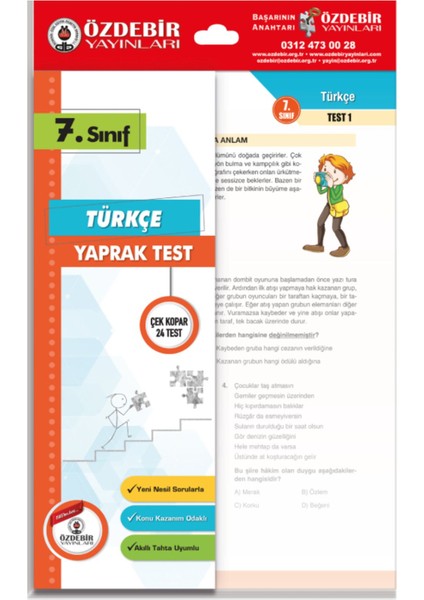 Özdebir Yayınları 7.Sınıf Yaprak Test Seti 6 Ders