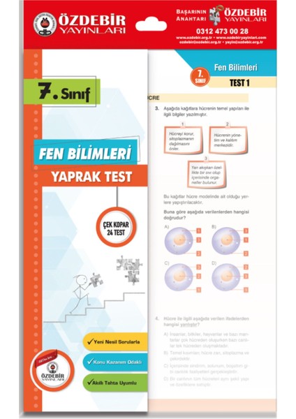 Özdebir Yayınları 7.Sınıf Yaprak Test Seti 6 Ders