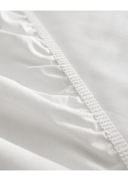 Manon King Size %100 Pamuk Ranforce Lastikli Çarşaf - Beyaz fiyatları
