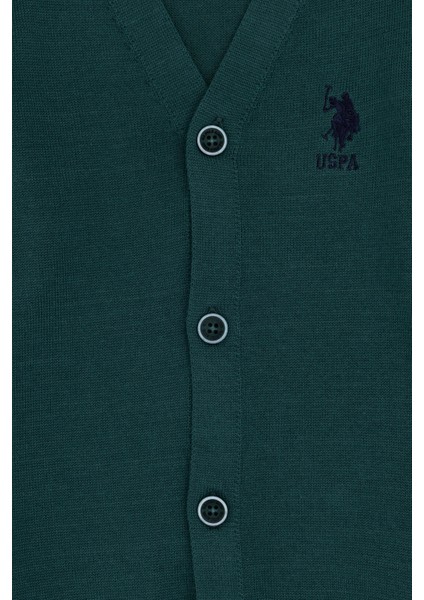 U.S. Polo Assn. Erkek Çocuk Koyu Yeşil Triko Hırka 50295571-VR079