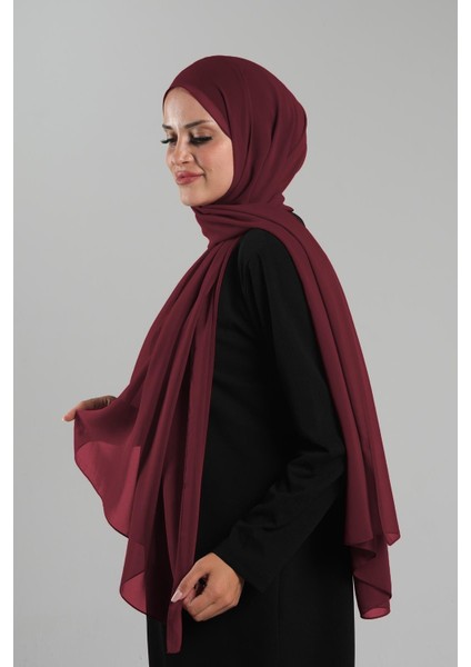 Bordo Düz Klasik Şal Şifon Dikişli 202112_16 fiyatları