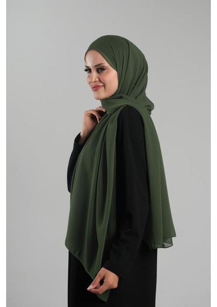 Haki Düz Klasik Şal Şifon Dikişli 202112_09 fiyatları