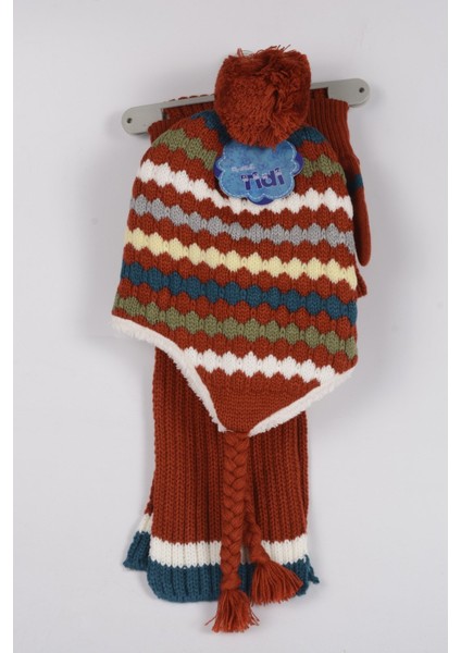 4-8 Yaş 3'lu Cocuk Atkı Bere Eldiven Set