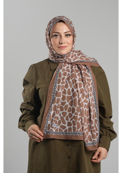Hardal Desenli Şal Kesik Elyaf Dijital Baskılı Pamuksu Leopar 202116_43
