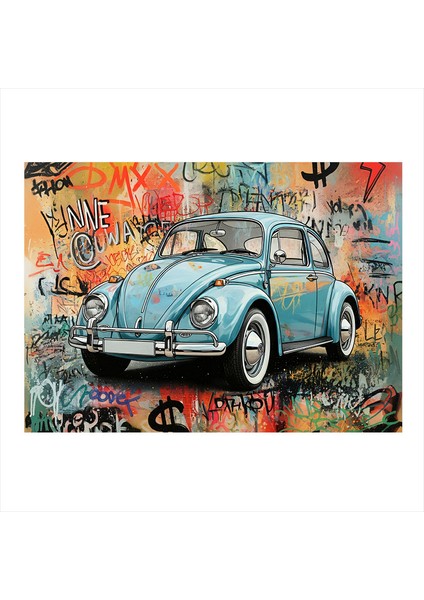 Grafiti Klasik Araba Art Mdf Poster 25CMX 35CM