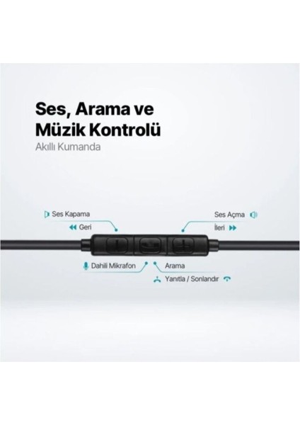 Typc-E Girişli Ttec Rio Usb-C Stereo Mikrofonlu Kulakiçi Kulaklık Siyah Uyumlu