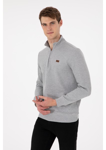 Erkek Gri Melanj Sweatshirt 50298243-VR086