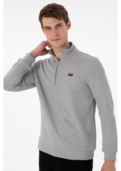 Erkek Gri Melanj Sweatshirt 50298243-VR086 modelleri