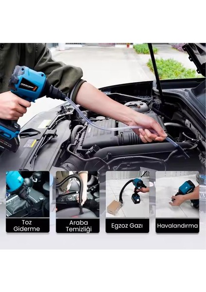 Ideacorp Alman Teknoloji 798VF 25 Ah Çift Kompresörlü 7 Pcs Hava Üfleme /e mme Lastik Şişirme Makinesi