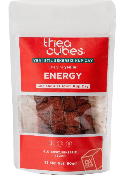 Thea Cubes Energy Şekersiz Küp Çay Atom Bitki Çayı Vegan 50 gr