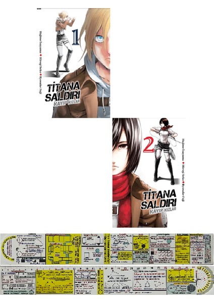 Titana Saldırı Kayıp Kızlar 1-2. Ciltler Manga Seti + Mat. Öğreten Cetvel