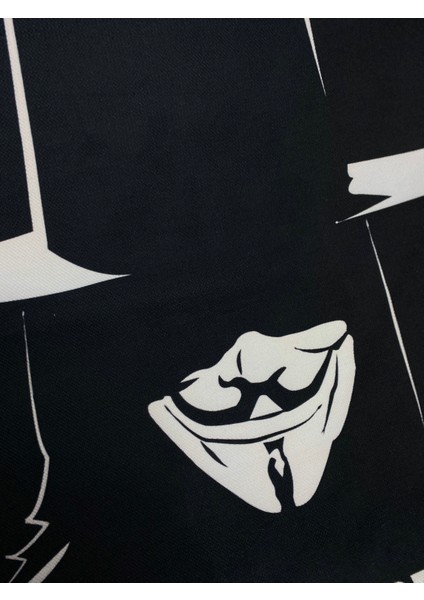 V For Vendetta Desenli Dijital Baskılı Kırlent Kılıfı ve Yastık