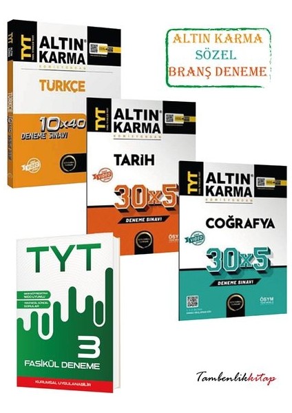 TYT Sözel Branş Deneme Seti +3 Fasikül Deneme