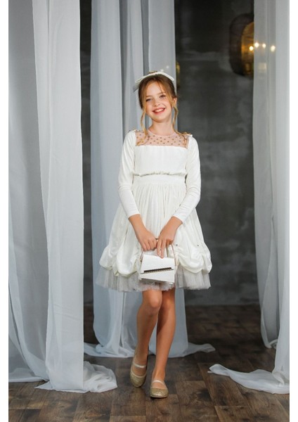 Kız Çocuk Elbise + Toka+ Çanta