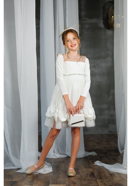 Kız Çocuk Elbise + Toka+ Çanta modelleri