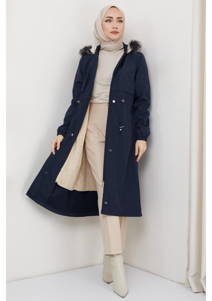 Allerli Içi Kürklü Bondit Mont Lacivert HM2330