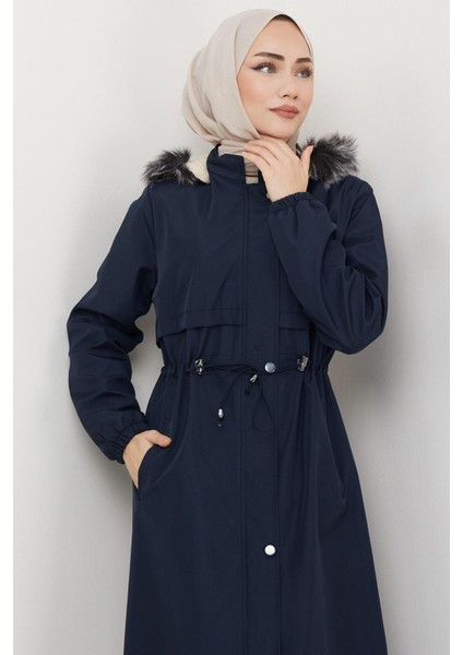 Allerli Içi Kürklü Bondit Mont Lacivert HM2330 modelleri