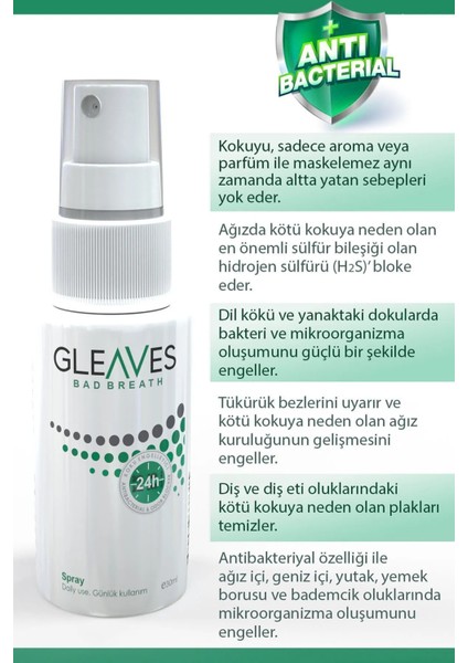 Naturals Ağız Kokusu Önleyici Sprey, Alkolsüz Formülasyon 30 ml