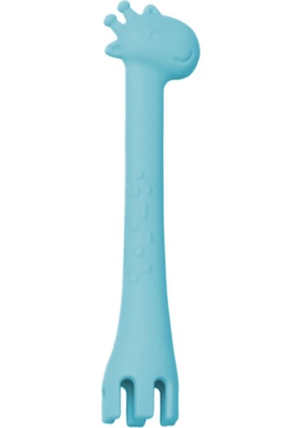 Silikon Çok Amaçlı Mama Çatal Kaşık Zürafa Mavi fiyatları