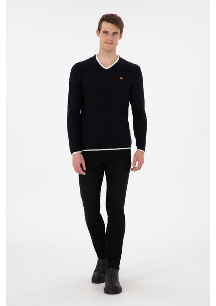 Erkek Lacivert Kazak /Triko 50297083-VR033 fırsatları