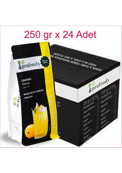 Limonata Toz Gerçek Meyve Taneli 250 gr x 24 Adet