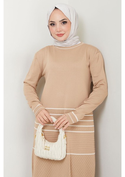 Garnili Merserize Triko Elbise Camel HM2602