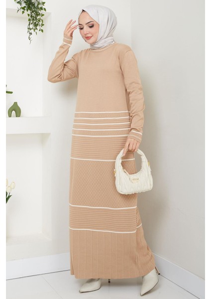 Garnili Merserize Triko Elbise Camel HM2602