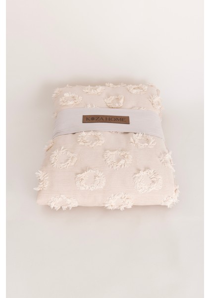 Sitra Bej Çift Kişilik Püsküllü Yatak Örtüsü 230X250 2 Yastık 50X70 indirimleri