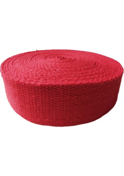 Dar Dokuma Kırmızı 4 cm x 10 mt Pamuklu Kolon Kayış