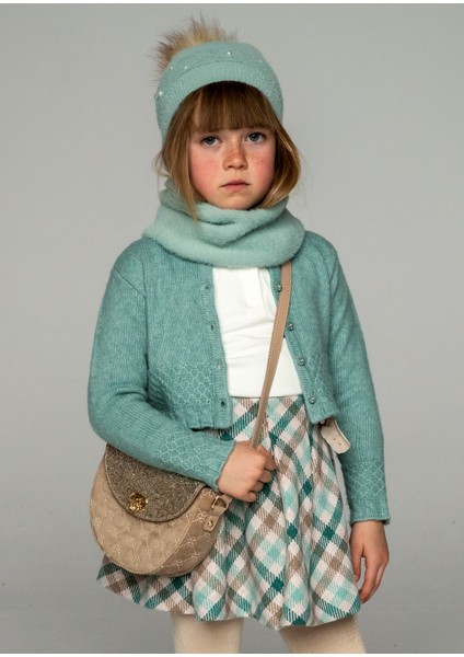 Kız Çocuk Ekose Etek - Yeşil