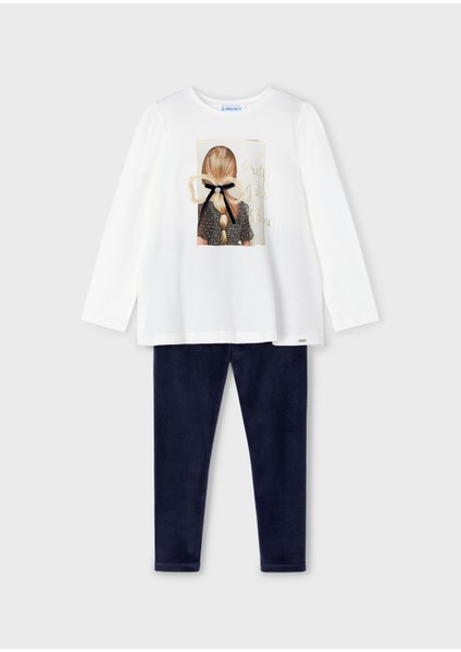 Kız Çocuk Kadife Takım Lacivert