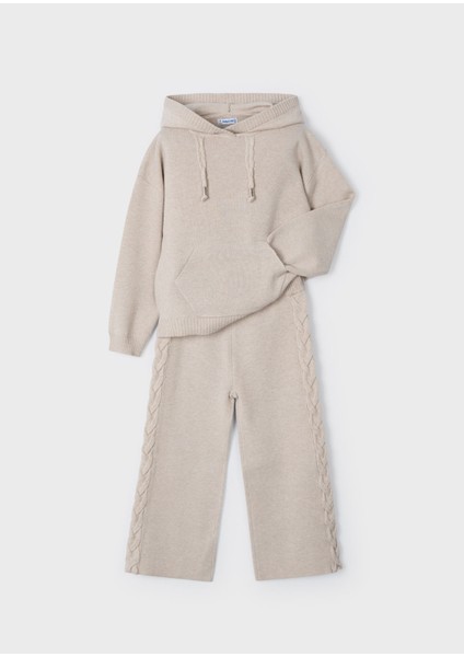 Kız Çocuk Triko Takım Krem