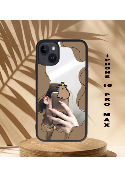 Iphone 16 Pro Max Aynalı Köstebek Baskılı Telefon Kılıfı