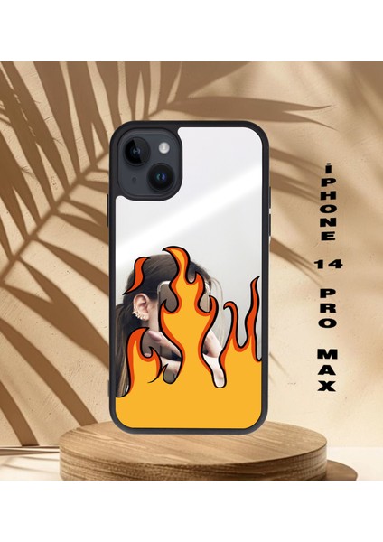 Iphone 14 Pro Max Aynalı Alev Baskılı Telefon Kılıfı