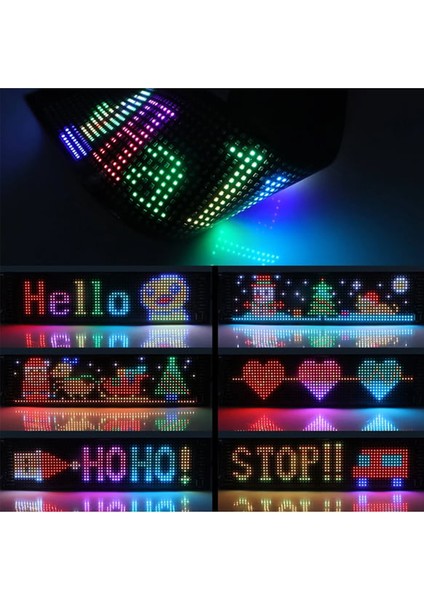Araç Car LED Ekran Tabelaları Kayan Yazı Kişiselleştirilebilir Uygulama Kontrolü(17-7cm)