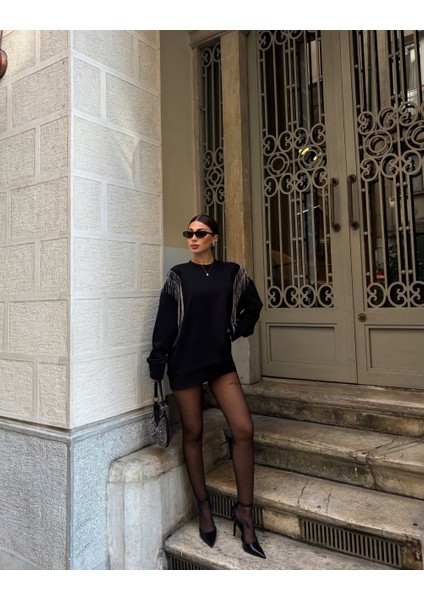 Lymens Fashion Angelina Metalize Sarkaçlı Oversize Sweatshirt - Şıklığın ve Rahatlığın Birleşimi fiyatları