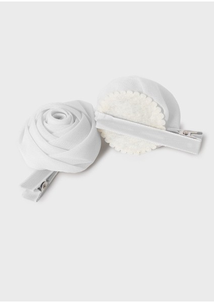 Kız Çocuk 2'li Şifon Saç Tokası Seti-Beyaz modelleri