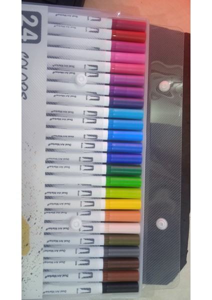Dual Tıp Brush Pens 24'lü Fineliner Çift Taraflı Kalem fiyatları